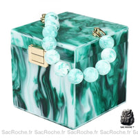 Sac Main Femme Carré - modèle Bleu turquoise - Sac Roche ™