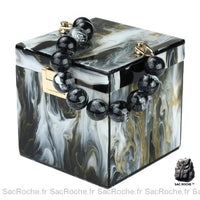 Sac Main Femme Carré - modèle Noir et blanc - Sac Roche ™