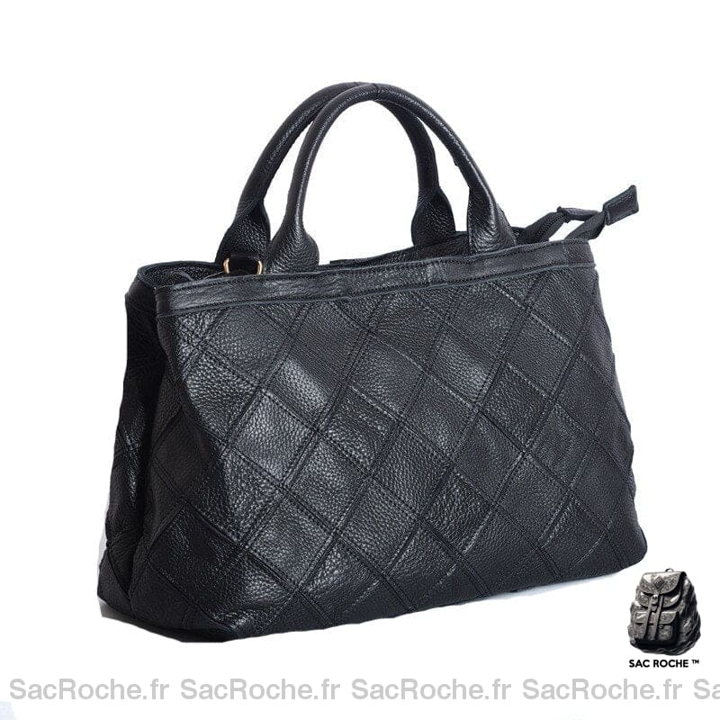 Sac Main Femme Carreau Noir À