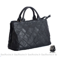 Sac Main Femme Carreau - modèle Noir - Sac Roche ™