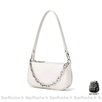 Sac Main Femme Chaine Luxe - modèle Blanc / 21 x 11 x 4cm - Sac Roche ™