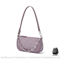 Sac Main Femme Chaine Luxe Violet / 21 X 11 4Cm À