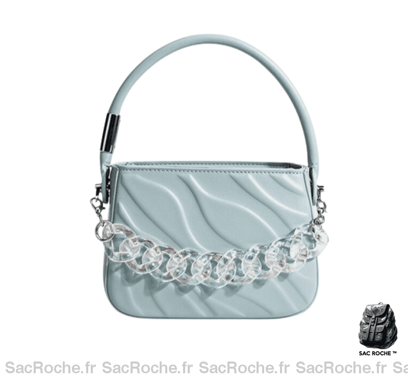 Sac Main Femme Chaînette Élégant Bleu Ciel À