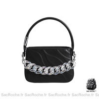 Sac Main Femme Chaînette Élégant - modèle Noir - Sac Roche ™