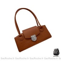 Sac main femme chic élégant noir - modèle Marron / 28.5x13x6cm - Sac Roche ™