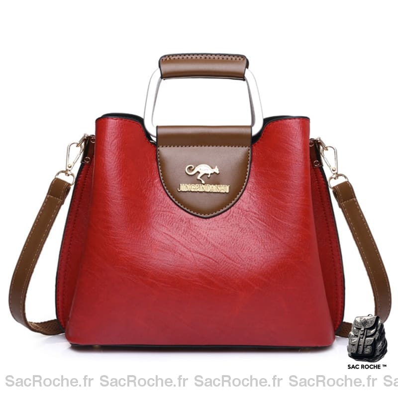 Sac Main Femme Chic Rouge À