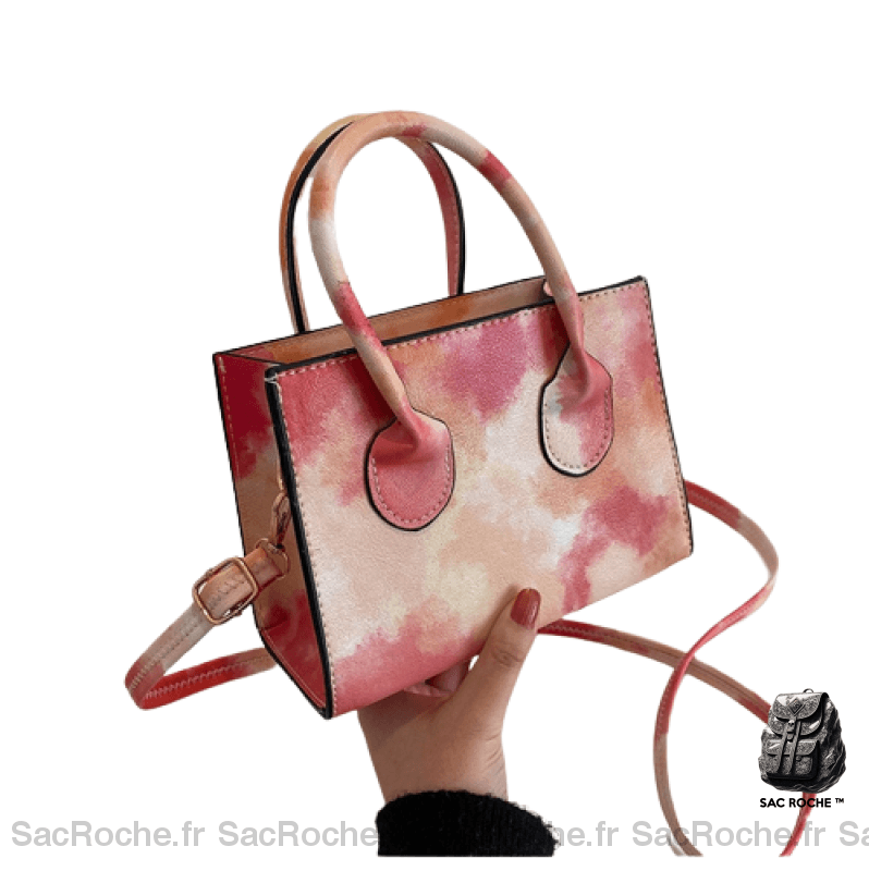 Sac Main Femme Coloré Rouge / 18X13X9Cm À