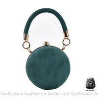 Sac Main Femme Couleur Daim Élégant - modèle Vert émeuraude / 13x13x7cm - Sac Roche ™