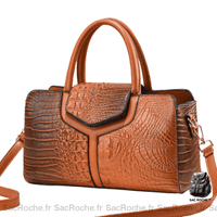 Sac Main Femme Crocodile - modèle Jaune / 30cm - Sac Roche ™