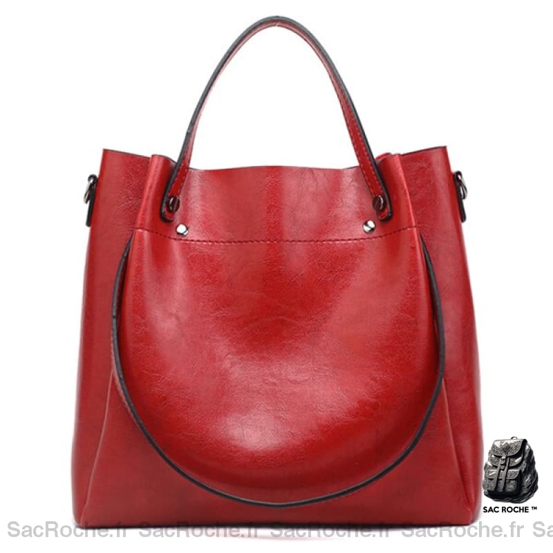 Sac Main Femme Cuir Abordable Rouge À