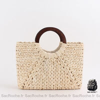 Sac Main Femme Cuir Artisanal - modèle Beige - Sac Roche ™