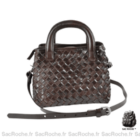 Sac Main Femme Cuir Artisanal - modèle Marron - Sac Roche ™