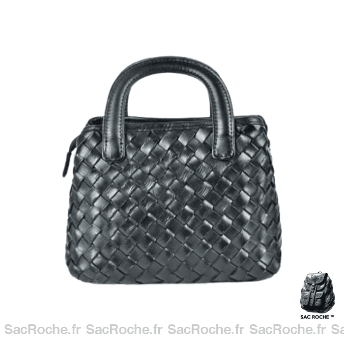 Sac Main Femme Cuir Artisanal Noir À
