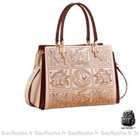 Sac Main Femme Cuir - modèle Beige - Sac Roche ™