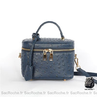 Sac Main Femme Cuir Bleu Marine - Sac Roche ™