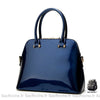 Sac Main Femme Cuir Bleu Navy / 30Cm X 24Cm 13Cm À