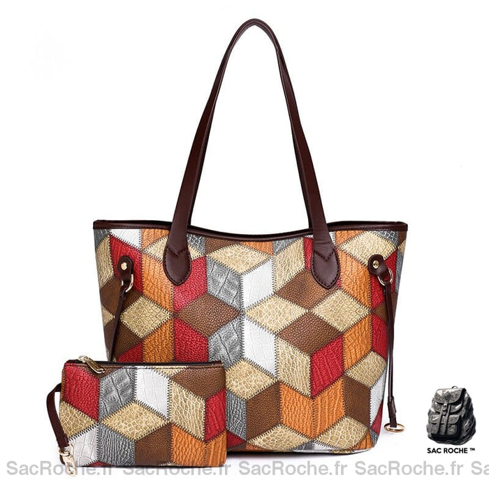 Sac Main Femme Cuir Couleurs Variées 3 / 30X26X19Cm À