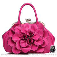 Sac Main Femme Cuir Élégant - modèle Fuchsia - Sac Roche ™