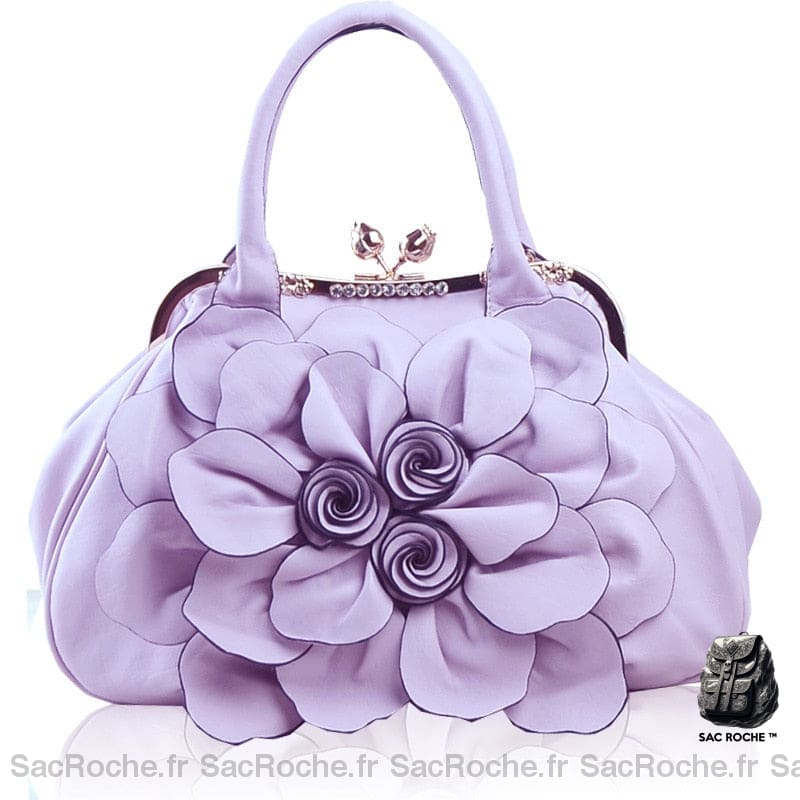 Sac Main Femme Cuir Élégant Lavande À