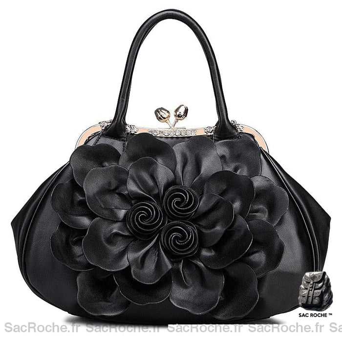 Sac Main Femme Cuir Élégant Noir À