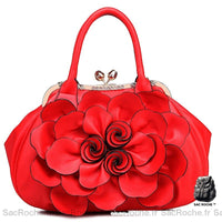 Sac Main Femme Cuir Élégant - modèle Rouge - Sac Roche ™