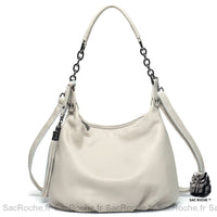 Sac Main Femme Cuir Épaule Blanc / 28X20X10Cm À