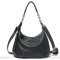 Sac Main Femme Cuir Épaule - modèle Noir / 28x20x10cm - Sac Roche ™