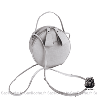 Sac main femme cuir grainé - modèle Gris / 17x7x17cm - Sac Roche ™