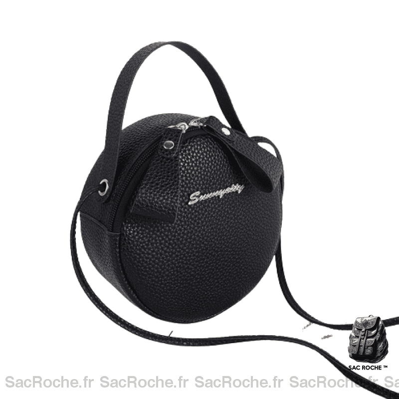 Sac Main Femme Cuir Grainé Noir / 17X7X17Cm À Main Femme