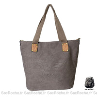 Sac Main Femme Cuir - modèle Gris - Sac Roche ™