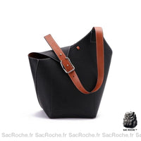 Sac Main Femme Cuir Haut de Gamme - modèle Noir - Sac Roche ™