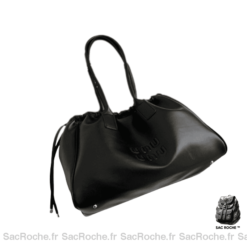 Sac Main Femme Cuir Italien Souple Noir / 40X16X24Cm À Main Femme