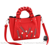 Sac Main Femme Cuir Luxe Rouge / 22X20X12Cm À
