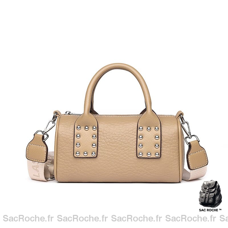 Sac Main Femme Cuir Mini Kaki / 22.5X12X10.5Cm À