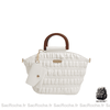 Sac Main Femme Cuir Moderne Blanc / 32X11X20Cm À
