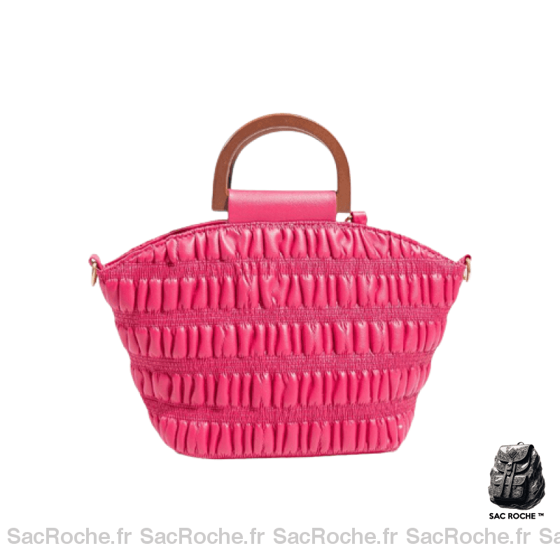 Sac Main Femme Cuir Moderne Rose / 32X11X20Cm À