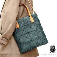 Sac Main Femme Cuir Naturel - modèle Bleu / 17x5x19cm - Sac Roche ™