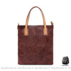 Sac Main Femme Cuir Naturel Bordeaux / 17X5X19Cm À