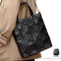 Sac Main Femme Cuir Naturel - modèle Noir / 17x5x19cm - Sac Roche ™