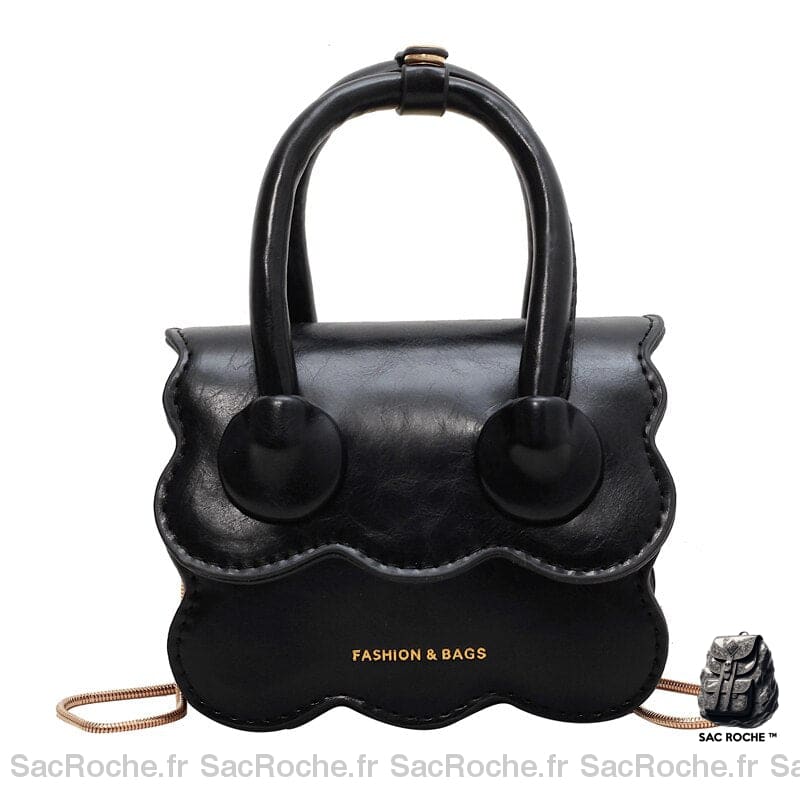 Sac Main Femme Cuir Noir À