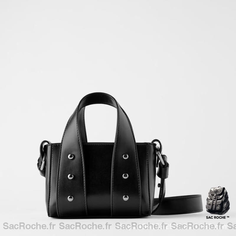 Sac Main Femme Cuir Noir À