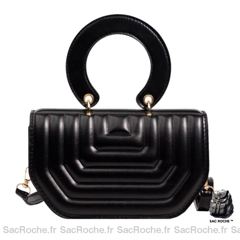 Sac Main Femme Cuir Noir À