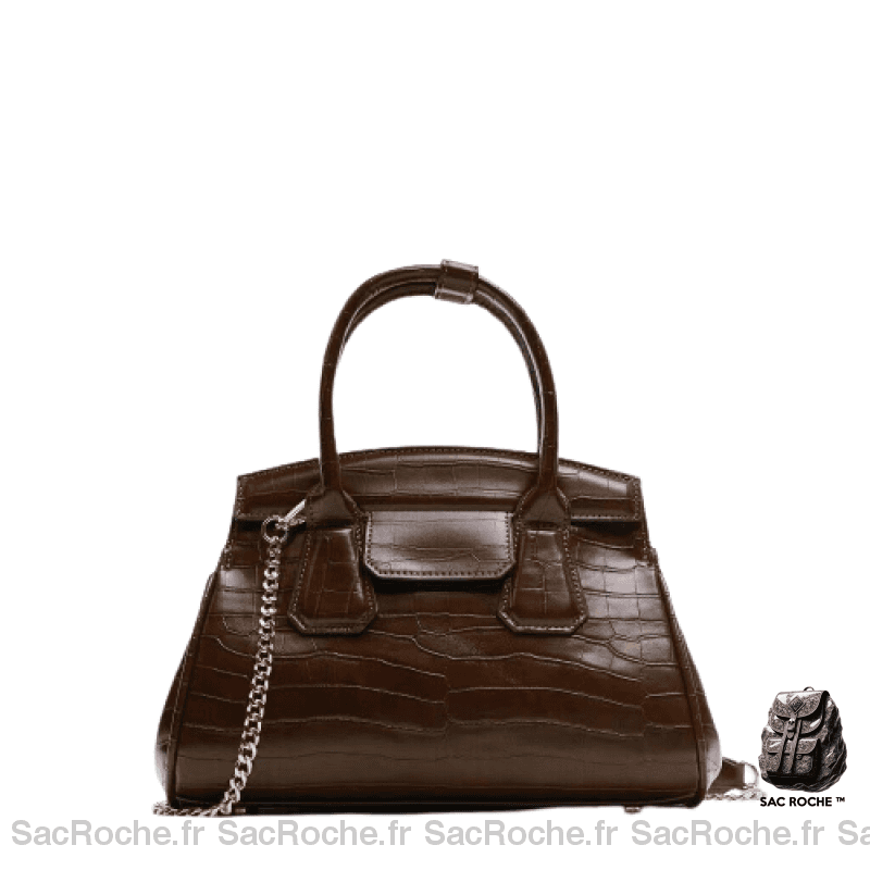 Sac Main Femme Cuir Noir Café À