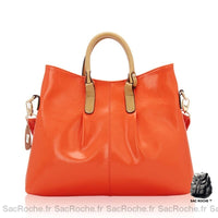 Sac main femme cuir orange - Sac Roche ™