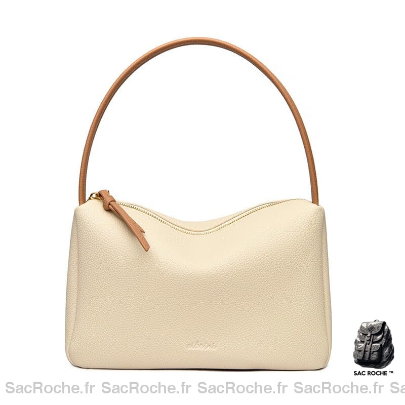 Sac Main Femme Cuir Pas Cher Blanc / 28X19X7Cm À