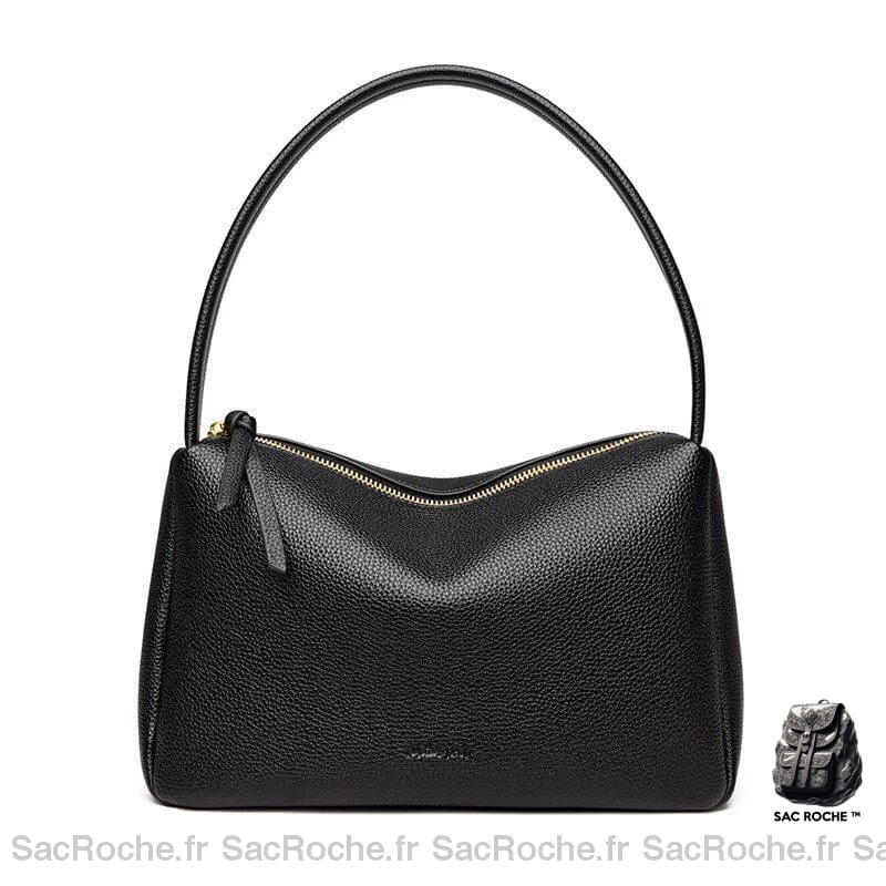 Sac Main Femme Cuir Pas Cher Noir / 28X19X7Cm À