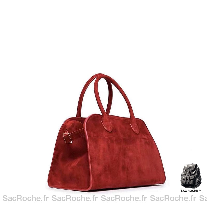 Sac Main Femme Cuir Rouge Moderne / 39X27X20Cm À