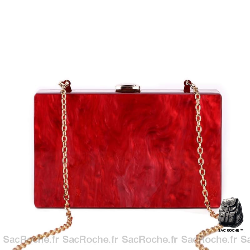 Sac Main Femme Cuir Solide Rouge À