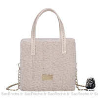 Sac Main Femme Cuir Souple - modèle Beige / 19x18x6cm - Sac Roche ™
