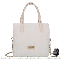 Sac Main Femme Cuir Souple - modèle Blanc / 19x18x6cm - Sac Roche ™